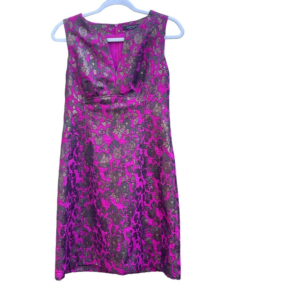 Nanette Lepore Fuchsia and Black Lace Midi Dress - Picture 2 of 15